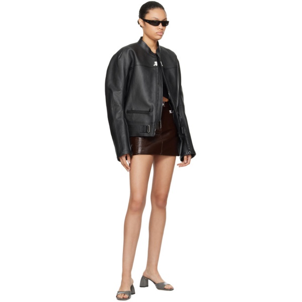  Courreges Brown Embroidered Miniskirt 232783F090009