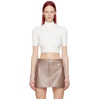 Courreges White Cropped T-Shirt 241783F110013