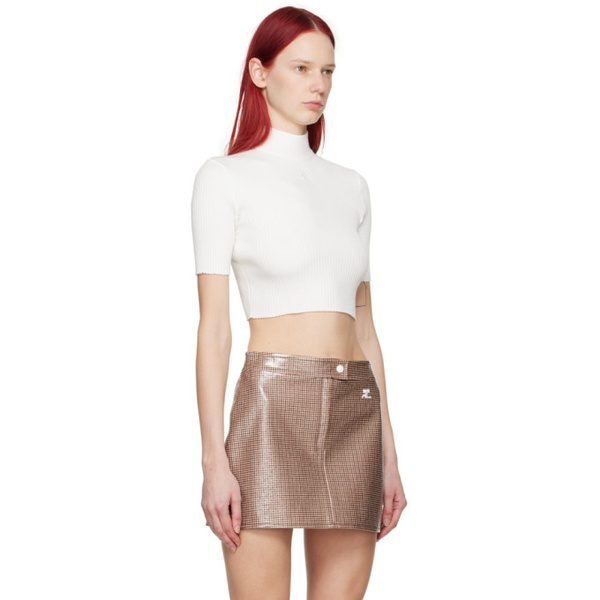  Courreges White Cropped T-Shirt 241783F110013