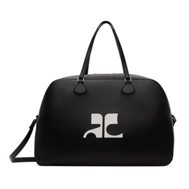 Courreges Black Heritage Leather Weekender Bag 241783F046006