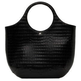 Courreges Black Large Holy Croco Stamped Tote 241783F049007