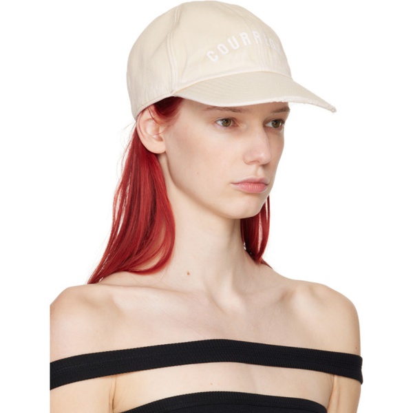  Courreges Beige AC Embroidered Washed Cap 241783F016002