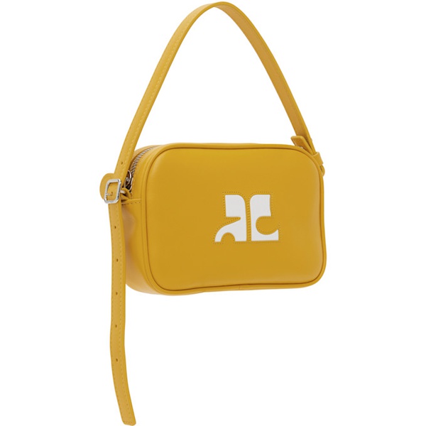  Courreges Yellow Slim Leather Camera Bag 241783F048014