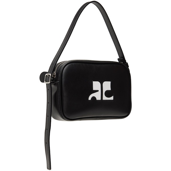  Courreges Black Slim Leather Camera Bag 241783F048015