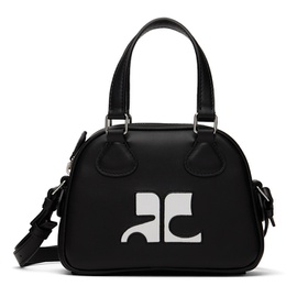 Courreges Black Mini Leather Bowling Bag 241783F046003