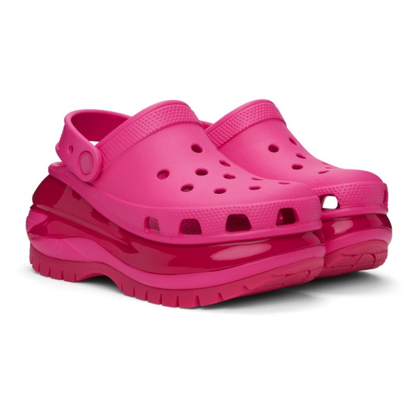 크록스 Crocs Pink Mega Crush Clogs 241209F121027