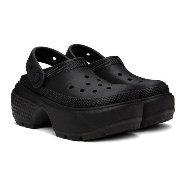 크록스 Crocs Black Stomp Clogs 241209F121017