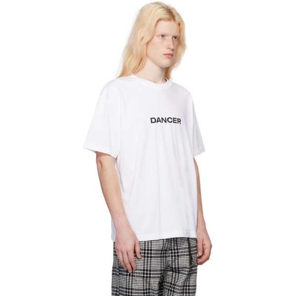  DANCER White Simple T-Shirt 241898M213010