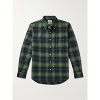 DE BONNE FACTURE Button-Down Collar Checked Cotton-Flannel Shirt 1647597311020882