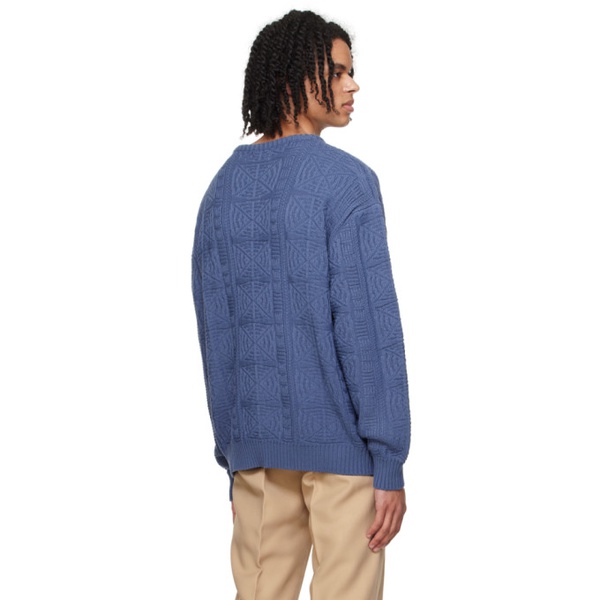  DEVA? STATES Blue Jacquard Sweater 241995M201000