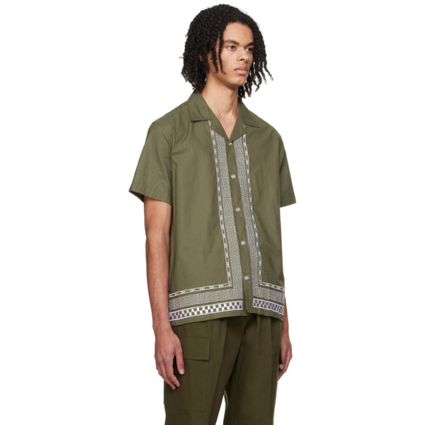  DEVA? STATES Khaki Embroidered Shirt 241995M192005