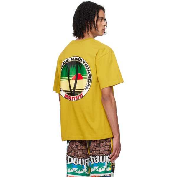  DEVA? STATES Yellow Print T-Shirt 241995M213014