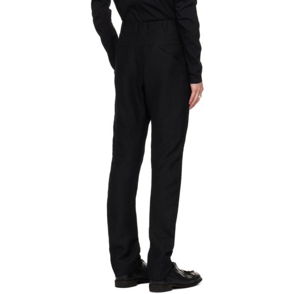  DEVOA Black Curved Trousers 241212M191001
