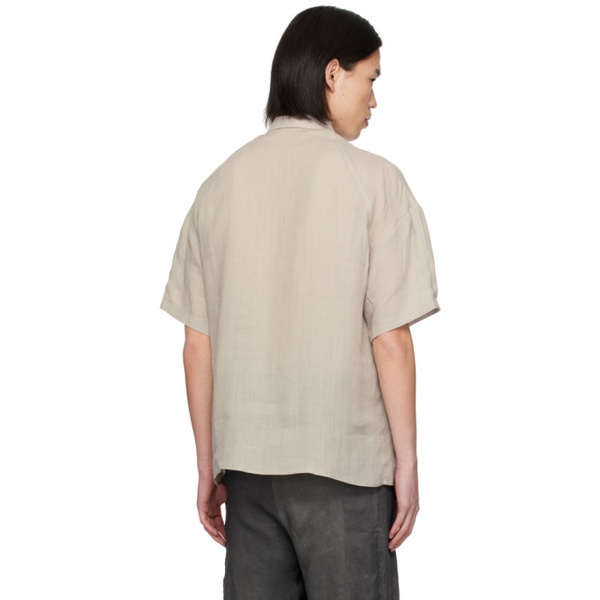  DEVOA Taupe Spread Collar Shirt 241212M192000