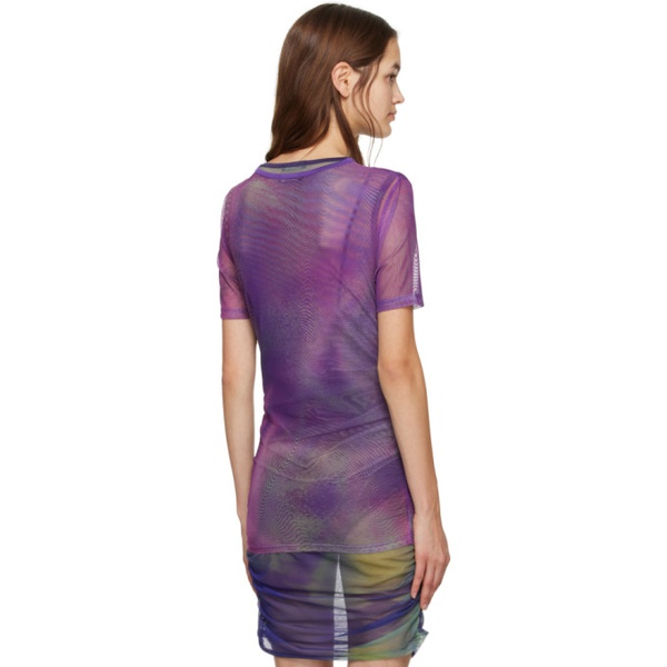  DRAE Purple Glitch Print T-Shirt 231520F110001