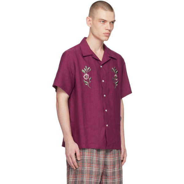  De Bonne Facture Purple Embroidered Shirt 231289M192003