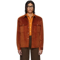 De Bonne Facture Orange Button Shirt 241289M192003