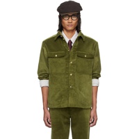 De Bonne Facture Green Button Shirt 241289M192004