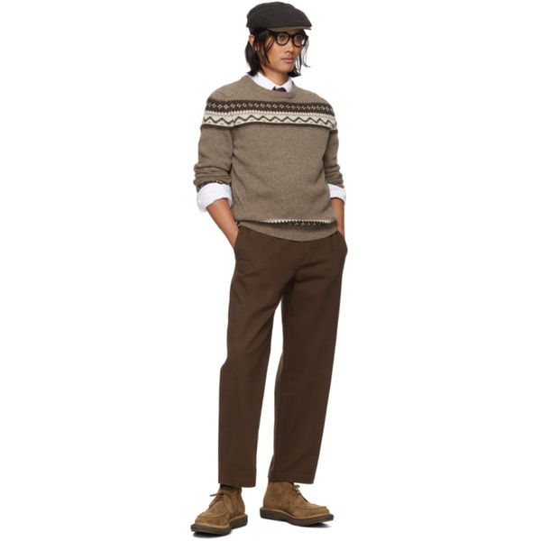  De Bonne Facture Brown Jacquard Sweater 241289M201000