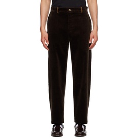 De Bonne Facture Tan & Brown Paneled Trousers 232289M191002