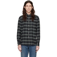 De Bonne Facture Navy Check Shirt 231289M192007