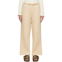 Deiji Studios Beige The Straight Quilted Lounge Pants 231898F086004