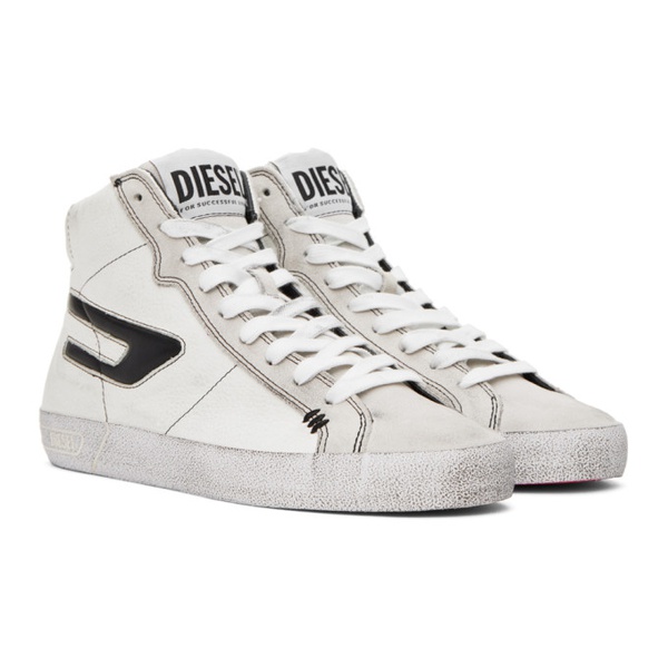 디젤 디젤 Diesel 오프화이트 Off-White & Black S-Leroji Mid Sneakers 231001M236002