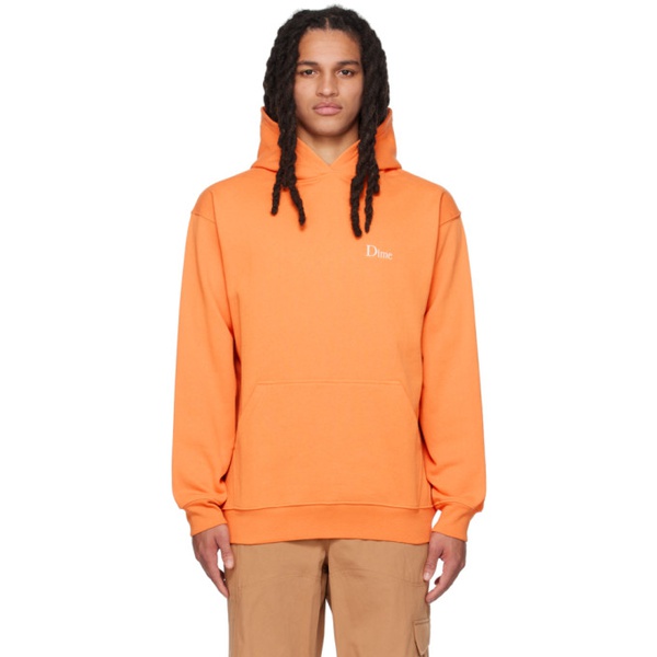  다임 Dime Orange Embroidered Hoodie 232841M202014