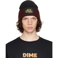 다임 Dime Black & Burgundy Classic Allergie Fold Beanie 241841M138007