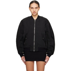 디온 리 Dion Lee Black Zip Bomber Jacket 241417F058000