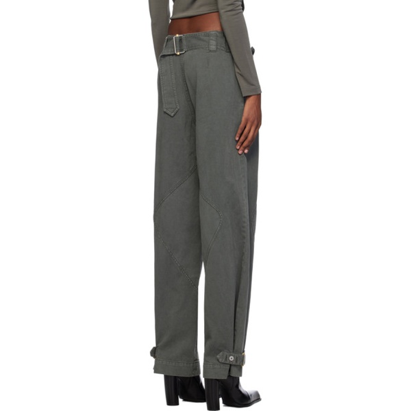  디온 리 Dion Lee Gray Belted Shell Trousers 241417F087006