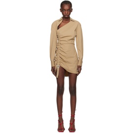 디온 리 Dion Lee Tan Safety Slider Gathered Minidress 241417F052035