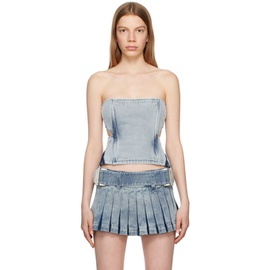 디온 리 Dion Lee Blue Darted Denim Corset 231417F111080