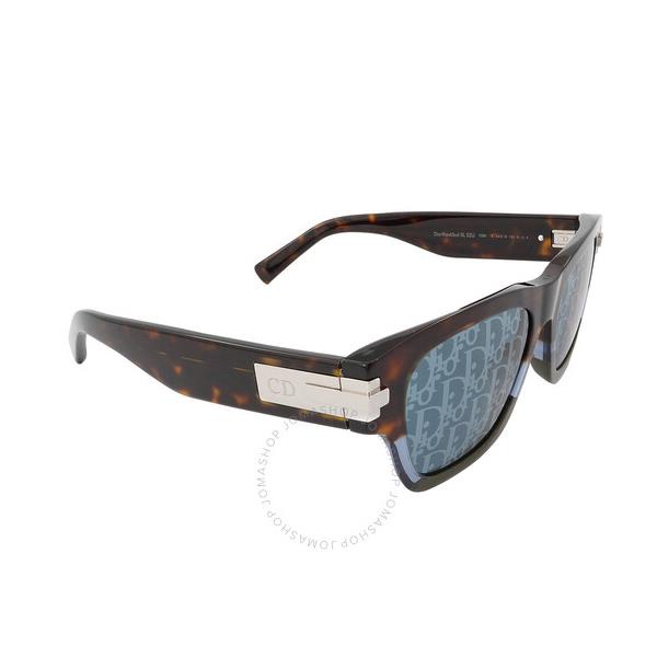  Blue Mirror Logo Square Mens Sunglasses 디올 DIORBLACKSUIT XL S2U 92B8