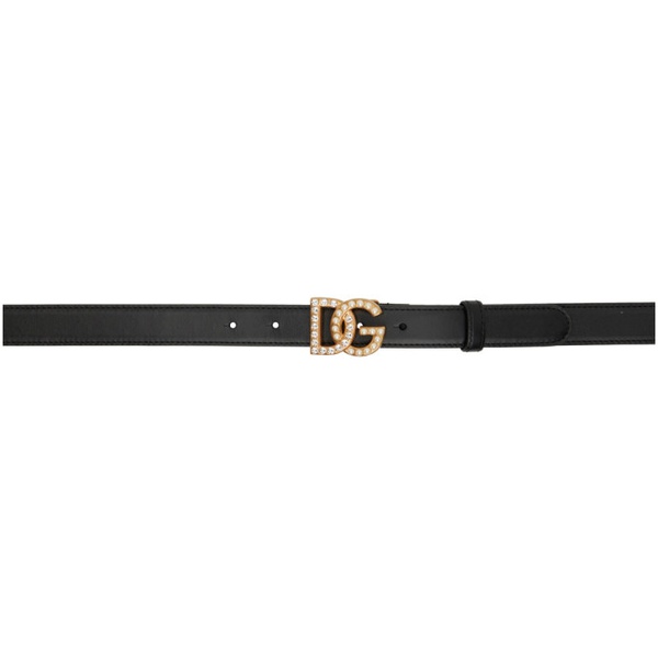 돌체앤가바나 Dolce&Gabbana Black Bejeweled DG Belt 232003F001003