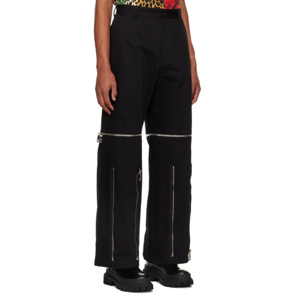 돌체앤가바나 Dolce&Gabbana Black Zip Cargo Pants 222003M191019