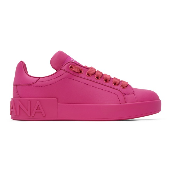 돌체앤가바나 Dolce&Gabbana Pink Portofino Sneakers 231003F128010
