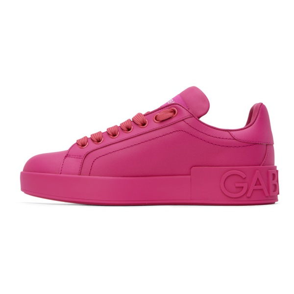 돌체앤가바나 Dolce&Gabbana Pink Portofino Sneakers 231003F128010