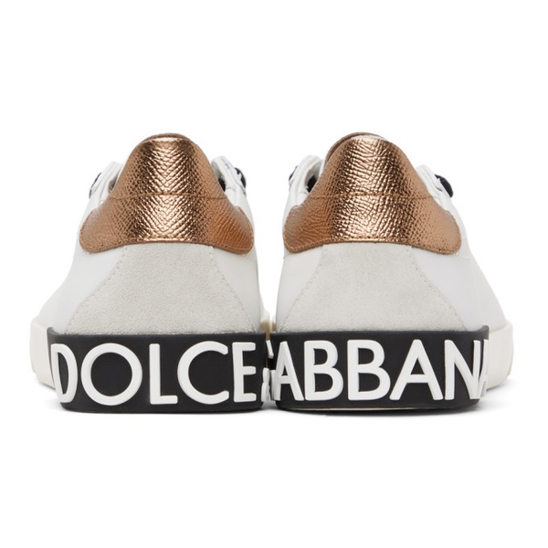 돌체앤가바나 Dolce&Gabbana White Portofino Vintage Sneakers 232003F128008
