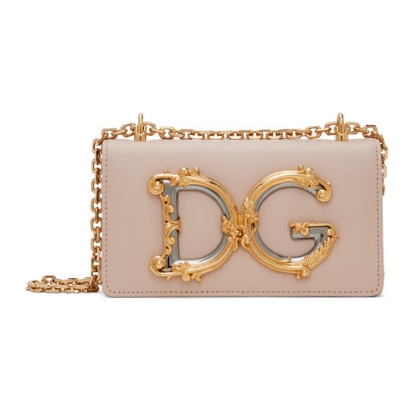 돌체앤가바나 Dolce&Gabbana Pink Calfskin Phone Bag 241003F048003