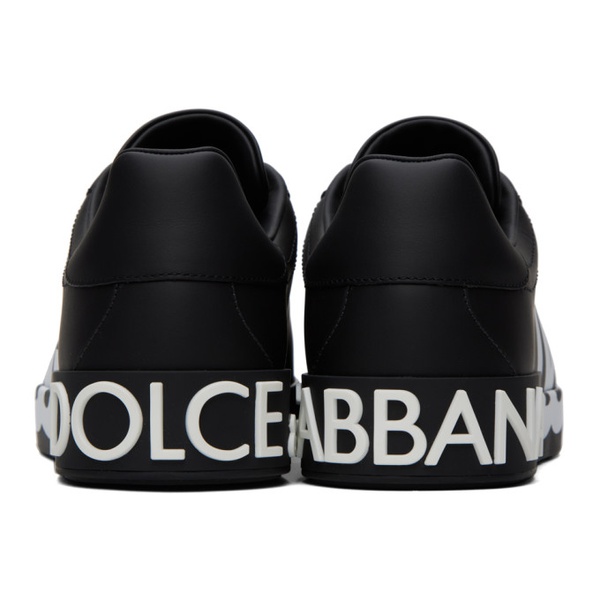 돌체앤가바나 Dolce&Gabbana Black Portofino Sneakers 241003M237026