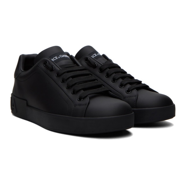 돌체앤가바나 Dolce&Gabbana Black Portofino Sneakers 241003M237044