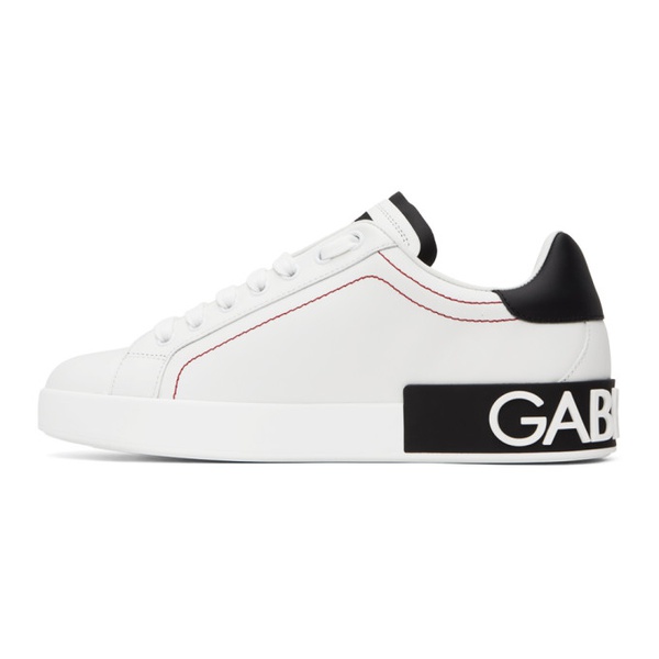 돌체앤가바나 Dolce&Gabbana White Embossed Sneakers 241003M237005