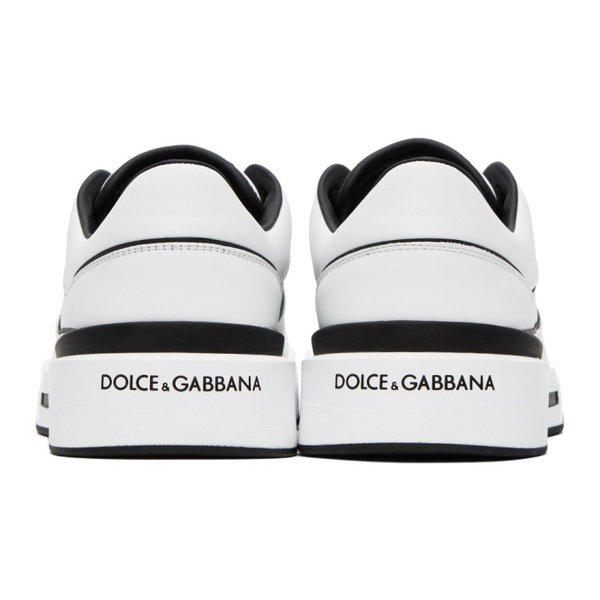 돌체앤가바나 Dolce&Gabbana White & Black New Roma Sneakers 241003M237011