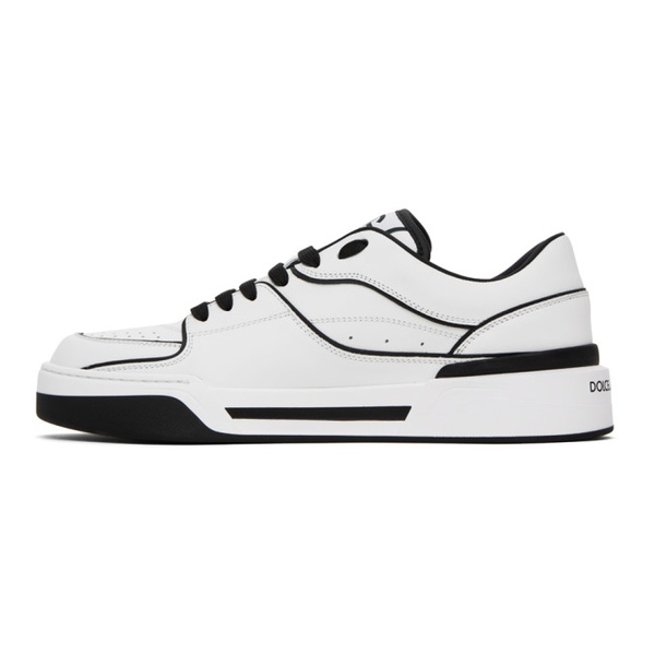 돌체앤가바나 Dolce&Gabbana White & Black New Roma Sneakers 241003M237011