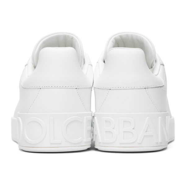 돌체앤가바나 Dolce&Gabbana White Calfskin Portofino Sneakers 241003F128006
