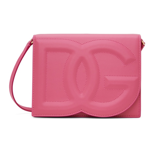 돌체앤가바나 Dolce&Gabbana Pink Logo Crossbody Bag 241003F048010