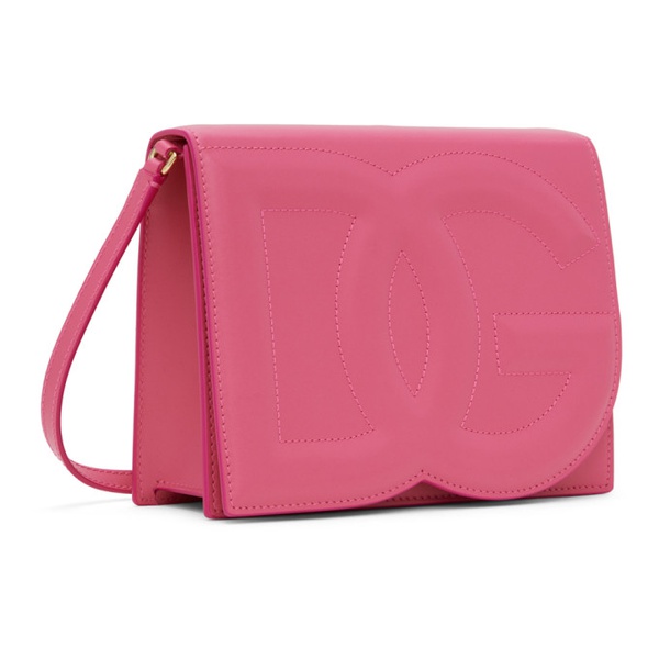 돌체앤가바나 Dolce&Gabbana Pink Logo Crossbody Bag 241003F048010