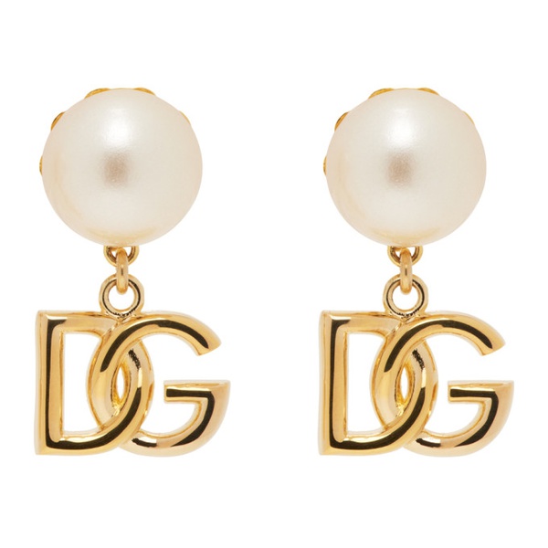 돌체앤가바나 Dolce&Gabbana Gold Clip-On Earrings 241003F022005