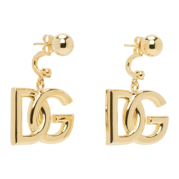 돌체앤가바나 Dolce&Gabbana Gold Logo Earrings 241003F022004